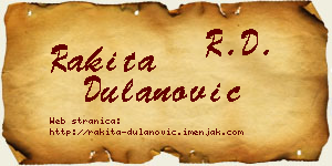 Rakita Dulanović vizit kartica